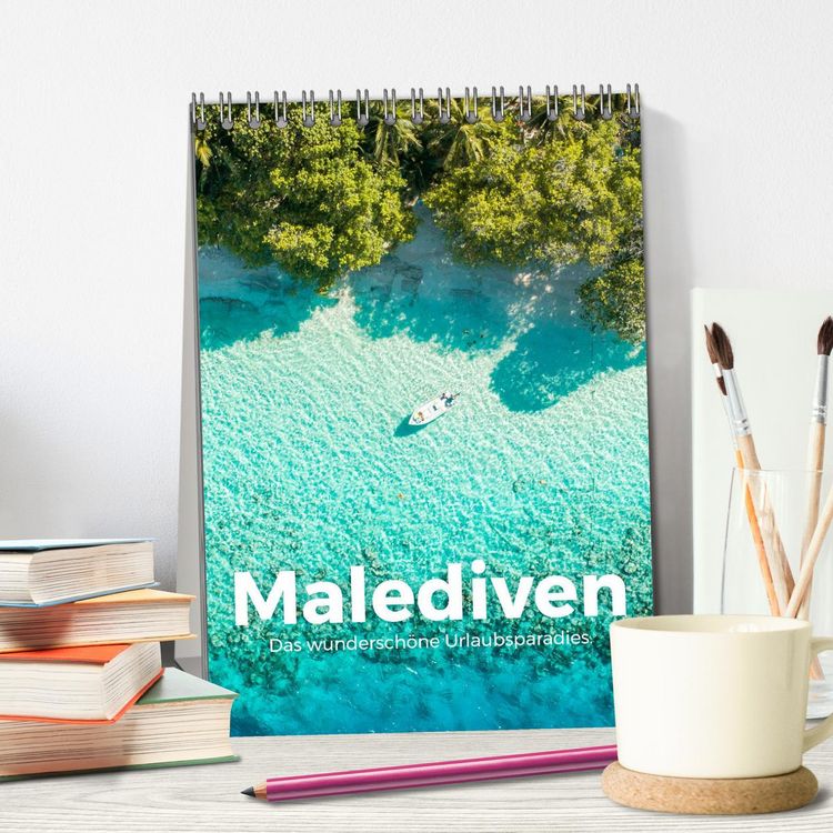 Produktbild: Malediven - Das wundersch&ouml;ne Urlaubsparadies. (Tischkalender 2026 DIN A5 hoch), CALVENDO Monatskalender