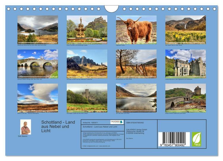Produktbild: Schottland - Land aus Nebel und Licht (Wandkalender 2026 DIN A4 quer), CALVENDO Monatskalender