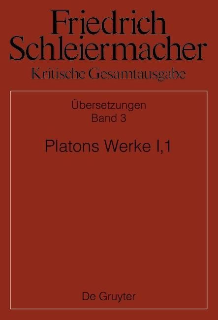 Produktbild: Platons Werke I,1, Berlin 1804. 1817