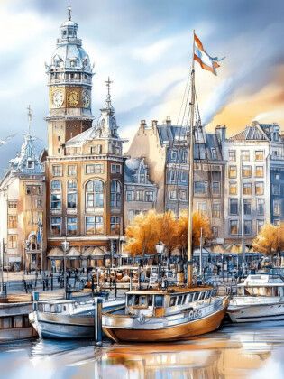 Produktbild: CALVENDO Puzzle Amsterdam - Stadt der Grachten und Giebel | 1000 Teile Lege-Gr&ouml;&szlig;e 64x48cm Foto-Puzzle f&uuml;r gl&uuml;ckliche Stunden