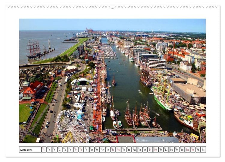 Produktbild: Windjammer - Bremerhaven (Wandkalender 2026 DIN A2 quer), CALVENDO Monatskalender