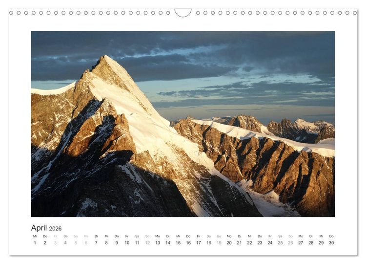 Produktbild: Die sch&ouml;nsten Gipfel der Alpen - Giganten aus Fels und Eis (Wandkalender 2026 DIN A3 quer), CALVENDO Monatskalender