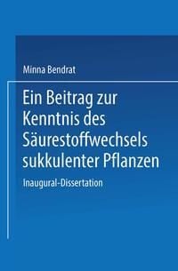 Produktbild: Ein Beitrag zur Kenntnis des S&auml;urestoffwechsels sukkulenter Pflanzen