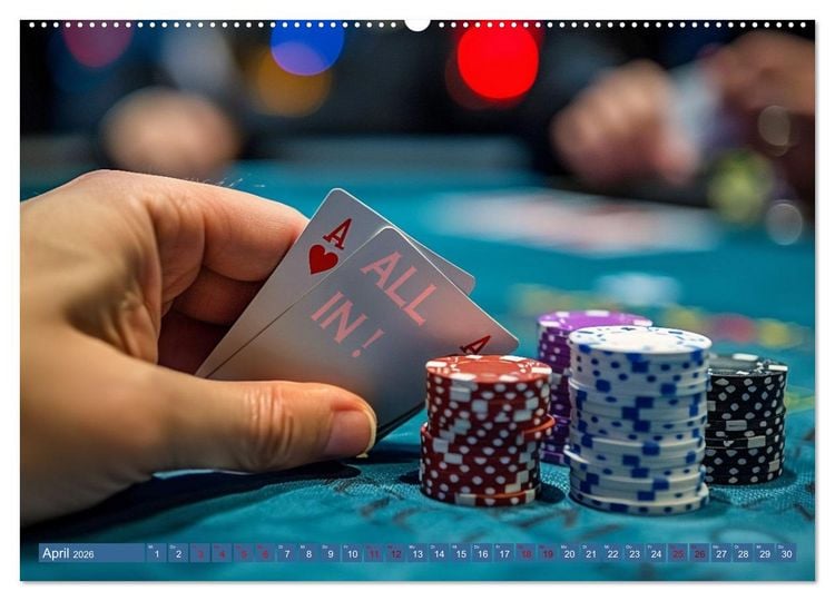Produktbild: Poker Masters Texas Hold'em (hochwertiger Premium Wandkalender 2026 DIN A2 quer), Kunstdruck in Hochglanz