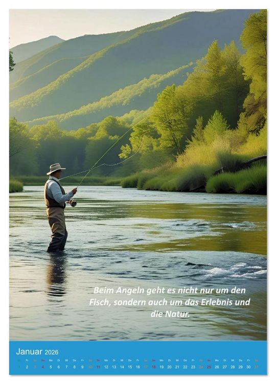 Produktbild: Fliegenfischen am Fluss (Wandkalender 2026 DIN A4 hoch), CALVENDO Monatskalender