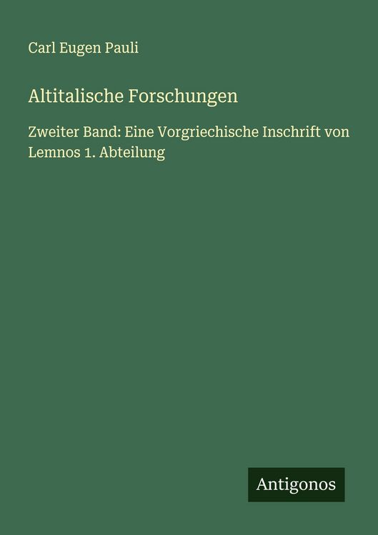 Produktbild: Altitalische Forschungen