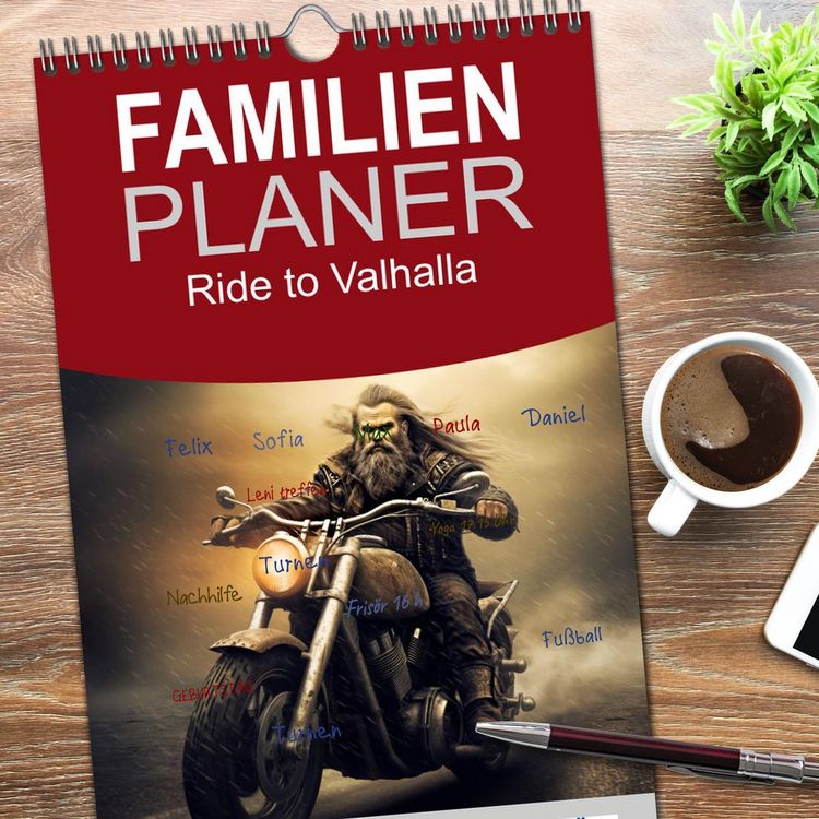 Produktbild: Familienplaner 2026 - Ride to Valhalla mit 5 Spalten (Wandkalender, 21 x 45 cm) CALVENDO