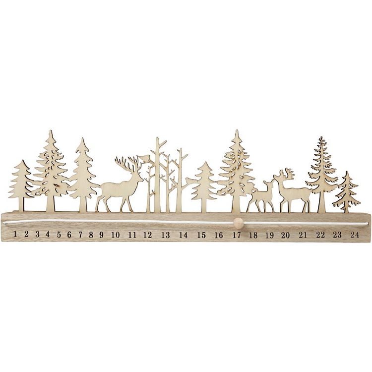 Produktbild: Creativ Company Adventkalender mit Datumszahlen, H 12 cm, L 40 cm, B 3,6 cm, 1 Stk