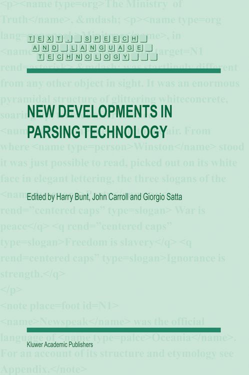Produktbild: New Developments in Parsing Technology