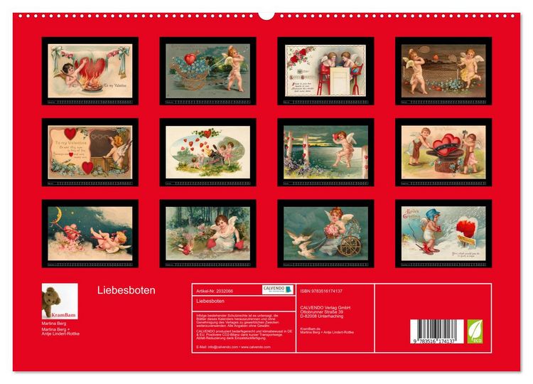Produktbild: Liebesboten (hochwertiger Premium Wandkalender 2026 DIN A2 quer), Kunstdruck in Hochglanz
