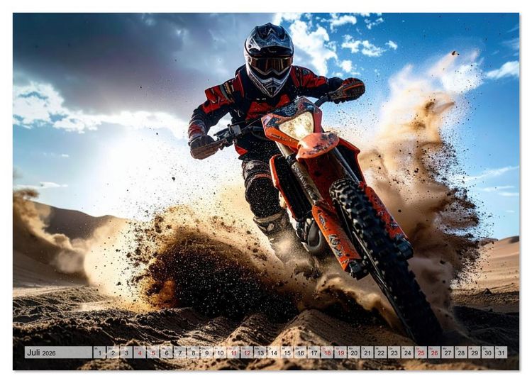 Produktbild: W&uuml;stenabenteuer - Spektakul&auml;re Moto-Rallys (Wandkalender 2026 DIN A4 quer), CALVENDO Monatskalender