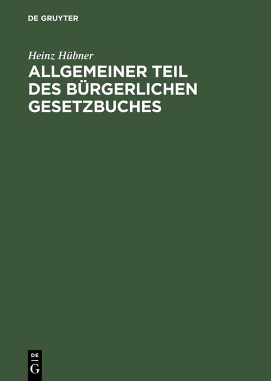 Produktbild: Allgemeiner Teil des B&uuml;rgerlichen Gesetzbuches