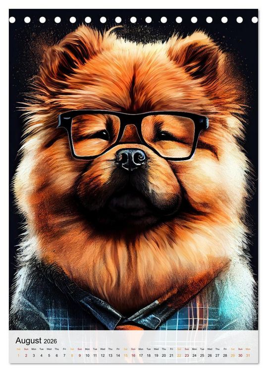 Produktbild: Hipster Dogs (Desk Calendar 2026 DIN A5 portrait), CALVENDO 12 Month DeskCalendar