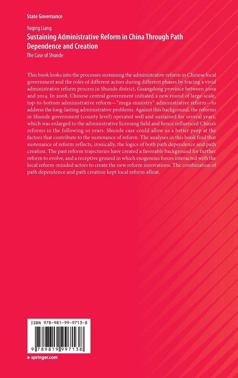Produktbild: Sustaining Administrative Reform in China Through Path Dependence and Creation