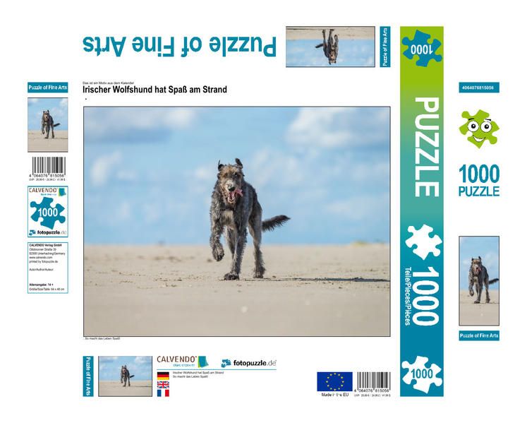 Produktbild: CALVENDO Puzzle Irischer Wolfshund hat Spa&szlig; am Strand 1000 Teile Lege-Gr&ouml;&szlig;e 640 x 480 cm Foto-Puzzle Bild von Annett Mirsberger