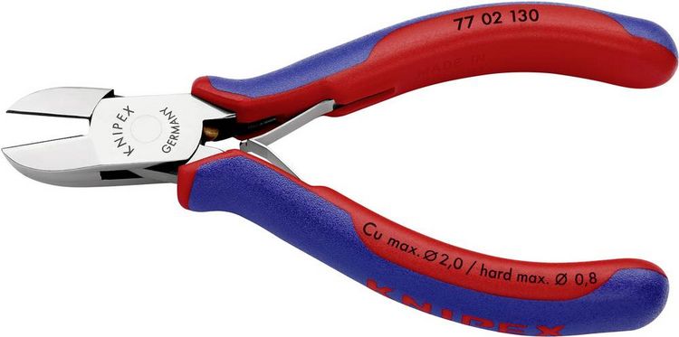Produktbild: Knipex 77 02 130 Elektronik- u. Feinmechanik Seitenschneider mit Facette 130mm
