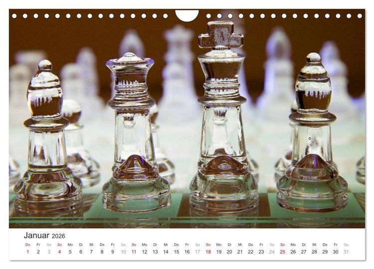 Produktbild: Schach 2026. Impressionen von Figuren und Spielen (Wandkalender 2026 DIN A4 quer), CALVENDO Monatskalender