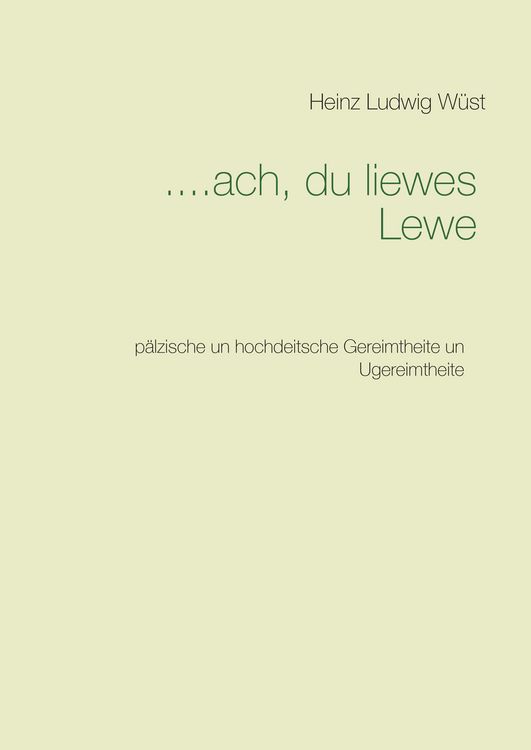 Produktbild: ....ach, du liewes Lewe