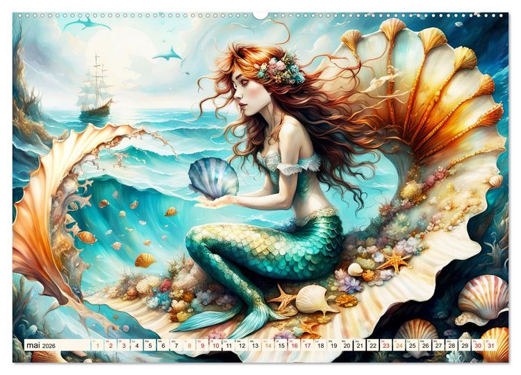 Produktbild: La muse de Pos&eacute;idon (Calendrier mural 2026 DIN A2 vertical) calendrier de bureau