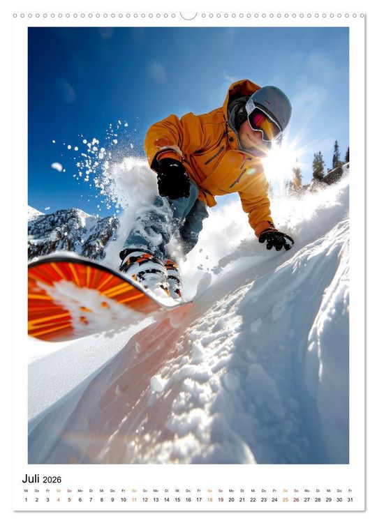 Produktbild: Snowboarden - coole Tage (Wandkalender 2026 DIN A2 hoch), CALVENDO Monatskalender