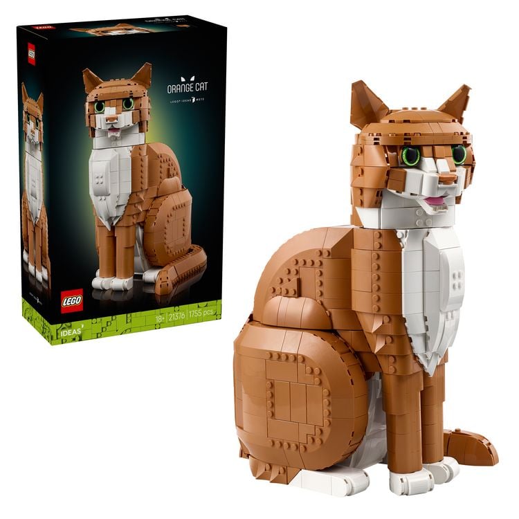 Produktbild: LEGO Ideas 21376 Orangefarbene Katze, Tierfigur Modell f&uuml;r Erwachsene