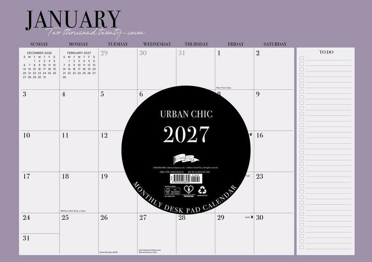 Produktbild: Urban Chic 2027 17 X 12 Small Monthly Deskpad