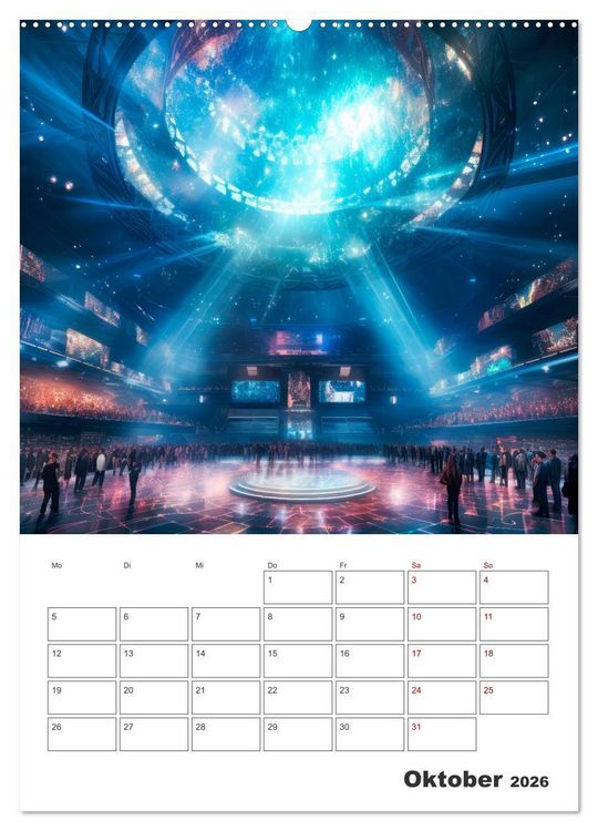 Produktbild: METAVERSE Cooler Terminplaner (Wandkalender 2026 DIN A2 hoch), CALVENDO Monatskalender