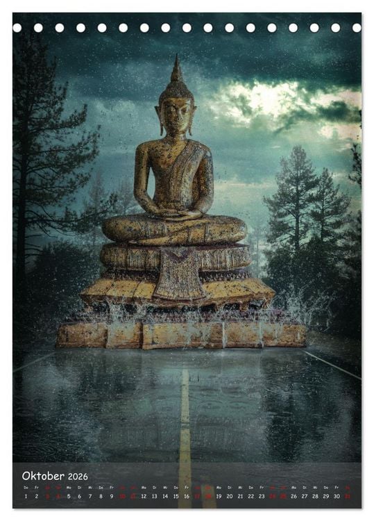 Produktbild: Kraft mit Buddha (Tischkalender 2026 DIN A5 hoch), CALVENDO Monatskalender
