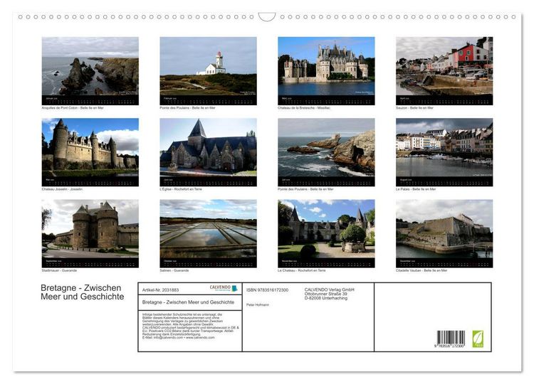 Produktbild: Bretagne - Zwischen Meer und Geschichte (Wandkalender 2026 DIN A2 quer), CALVENDO Monatskalender