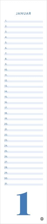 Produktbild: Geburtstagskalender neutral Langplaner mini