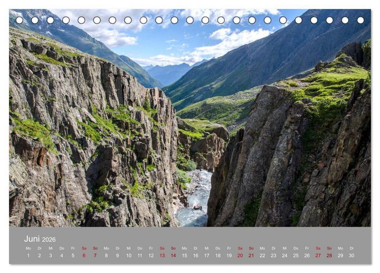 Produktbild: Das Stubaital in Tirol - Gipfelsturm und Gletscherseen (Tischkalender 2026 DIN A5 quer), CALVENDO Monatskalender