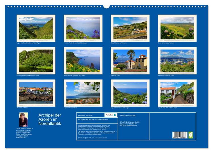 Produktbild: Archipel der Azoren im Nordatlantik (Wandkalender 2026 DIN A2 quer), CALVENDO Monatskalender