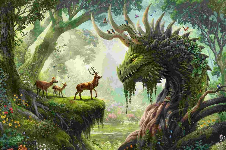 Produktbild: Erwachsenenpuzzle 3000 Teile - Der Walddrache erwacht