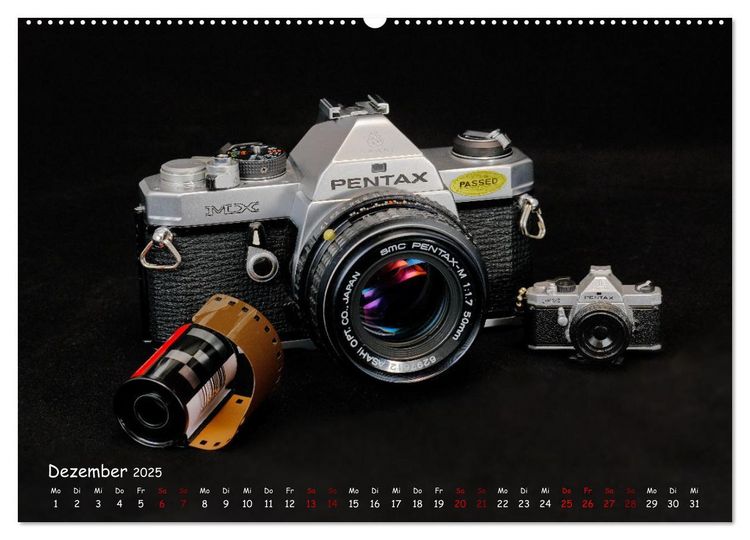 Produktbild: Legend&auml;re Kameras der Marke Pentax (hochwertiger Premium Wandkalender 2025 DIN A2 quer), Kunstdruck in Hochglanz