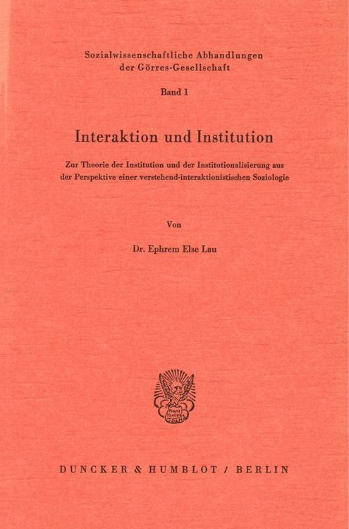 Produktbild: Interaktion und Institution.