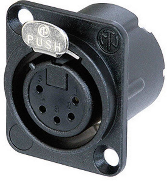 Produktbild: Neutrik NC5FD-LX-B XLR-Steckverbinder Flanschbuchse, Kontakte gerade Polzahl: 5 Schwarz 1St.