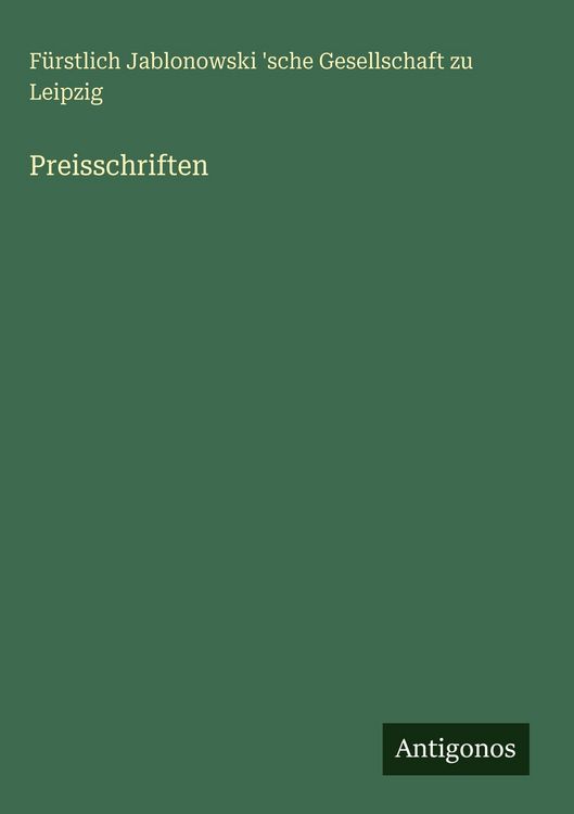 Produktbild: Preisschriften