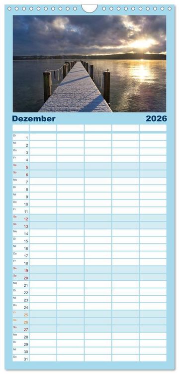 Produktbild: Familienplaner 2026 - Starnberger Seeblicke mit 5 Spalten (Wandkalender, 21 x 45 cm) CALVENDO