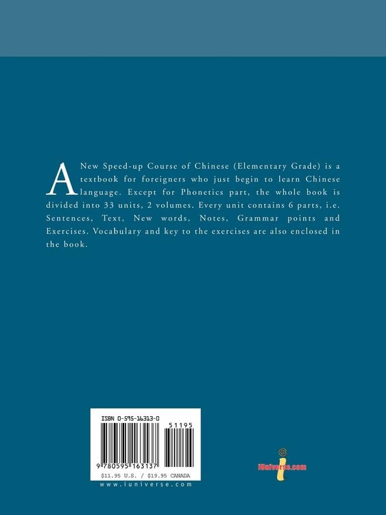 Produktbild: A New Speed-Up Course of Chinese (Elementary Grade)