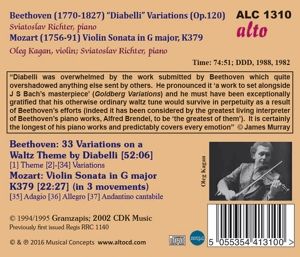 Produktbild: Diabelli Variationen/Violinsonate in G-Dur,K 379