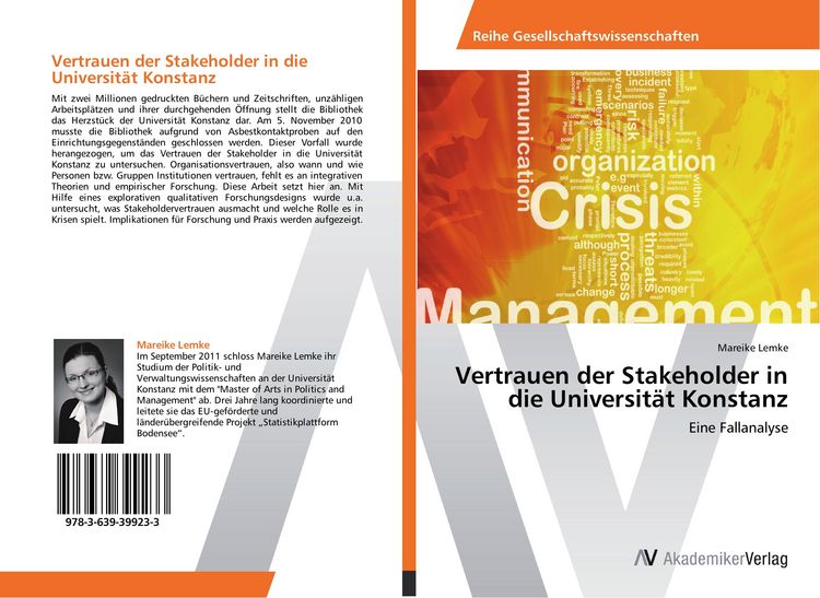 Produktbild: Vertrauen der Stakeholder in die Universit&auml;t Konstanz