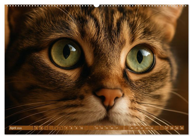 Produktbild: Katzenblicke &ndash; Eleganz und Anmut (hochwertiger Premium Wandkalender 2026 DIN A2 quer), Kunstdruck in Hochglanz