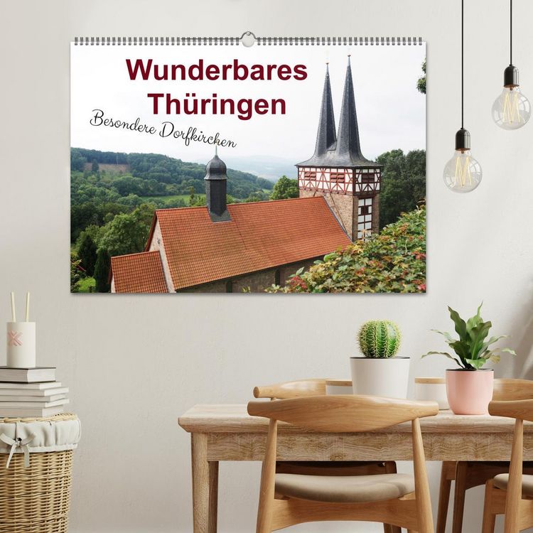 Produktbild: Wunderbares Th&uuml;ringen - besondere Dorfkirchen (Wandkalender 2026 DIN A2 quer), CALVENDO Monatskalender