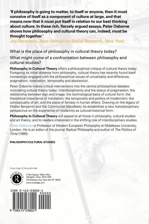 Produktbild: Philosophy in Cultural Theory
