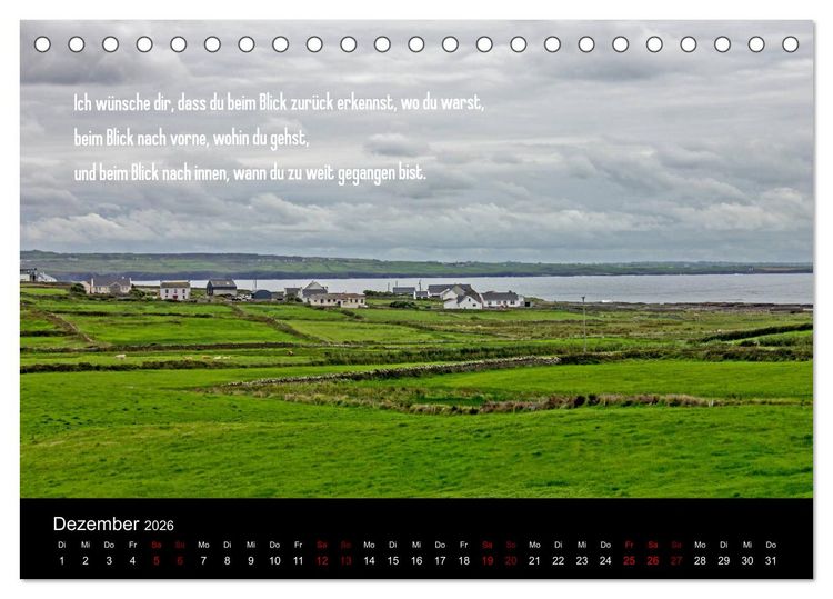 Produktbild: Irland - Irische Segensw&uuml;nsche (Tischkalender 2026 DIN A5 quer), CALVENDO Monatskalender