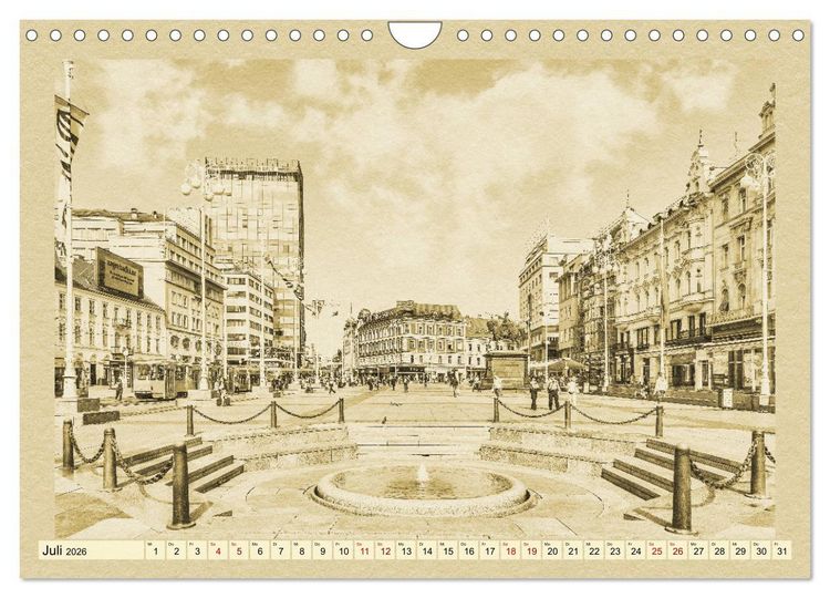 Produktbild: Zagreb &ndash; Ein Kalender im Zeitungsstil (Wandkalender 2026 DIN A4 quer), CALVENDO Monatskalender