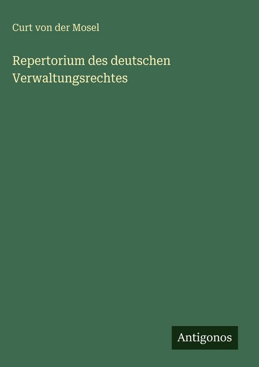 Produktbild: Repertorium des deutschen Verwaltungsrechtes