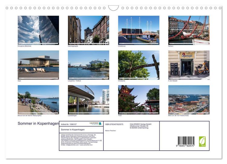 Produktbild: Sommer in Kopenhagen (Wandkalender 2026 DIN A3 quer), CALVENDO Monatskalender