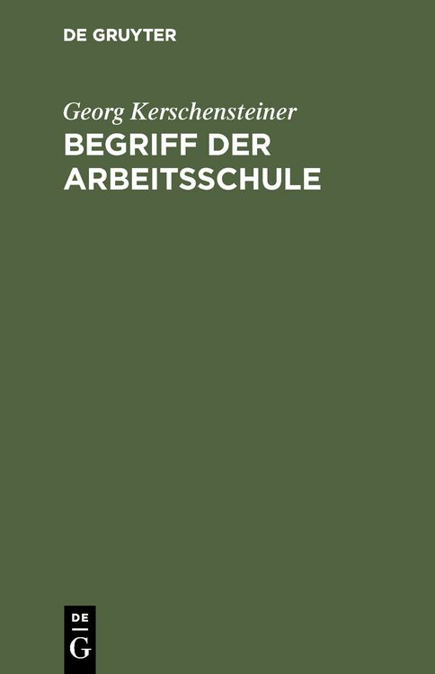 Produktbild: Begriff der Arbeitsschule