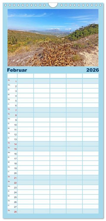 Produktbild: Familienplaner 2026 - Costa Blanca. Schroffe Felsen und schillerndes Mittelmeer mit 5 Spalten (Wandkalender, 21 x 45 cm) CALVENDO